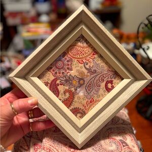 Framed Paisley accent pictures set of 2. 8” square.